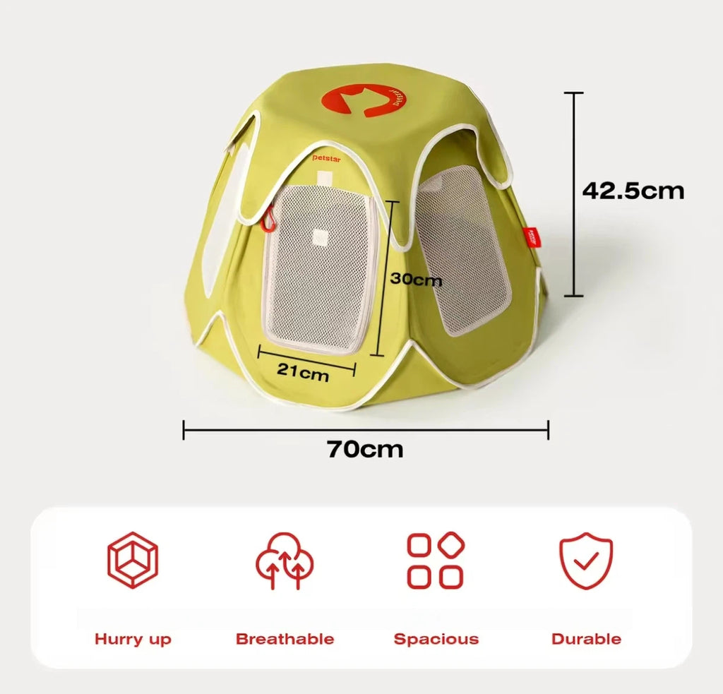Petstar Portable Cat Tent, Foldable Semi-Enclosed Cat Bed