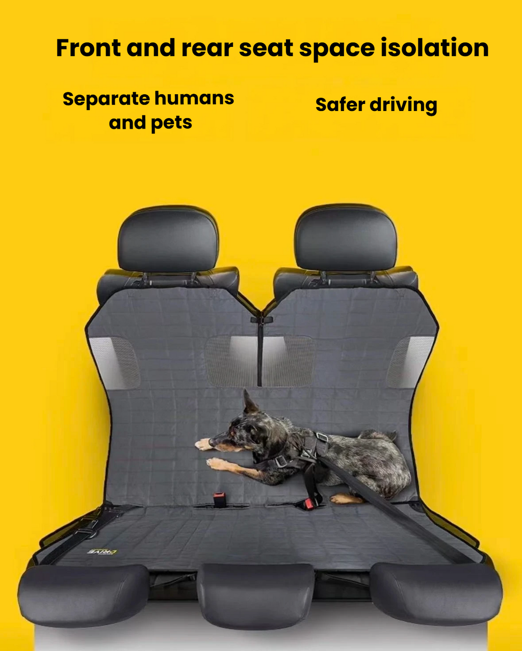 EzyDog Drive Dog Car Seat Hammock Rear Charcoal + Car Seat Attachment