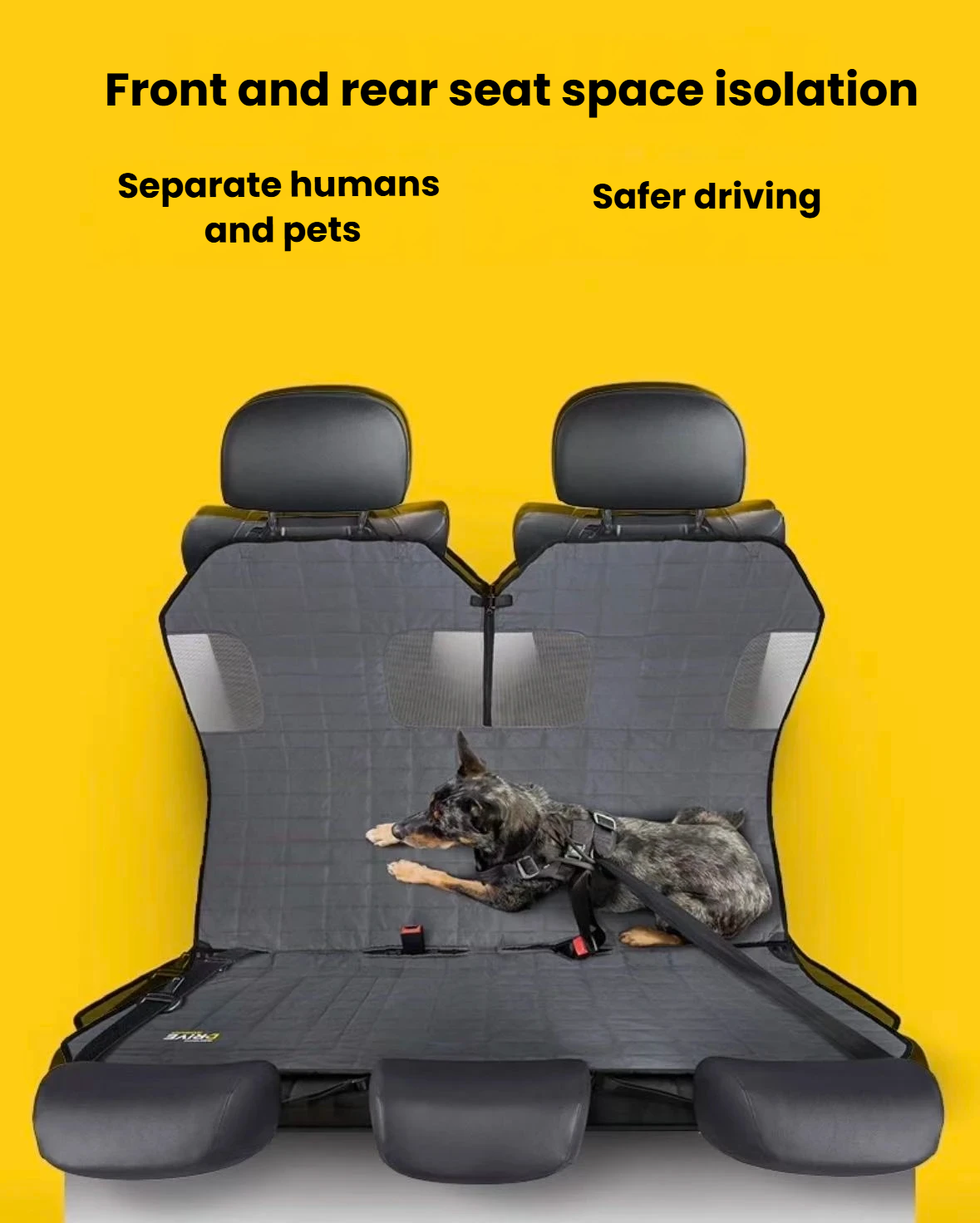 EzyDog Drive Dog Car Seat Hammock Rear Charcoal + Car Seat Attachment