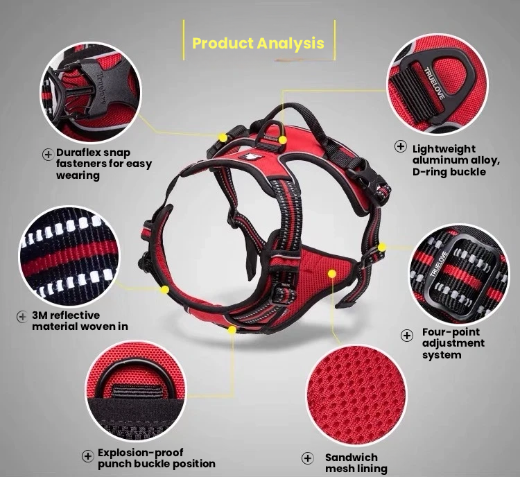 Truelove Adjustable No-Pull Dog Harness Reflective Pup Vest Harnesses Comfortable Control Brilliant Colors Truelove TLH5651