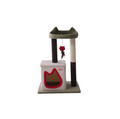 Compact Petstar S cat tree with a cat house and green upper perch