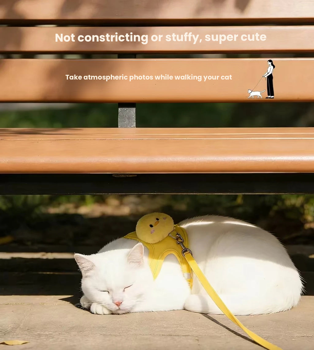 Adjustable Cat Harness with Leash, Escape-Proof Vest Design