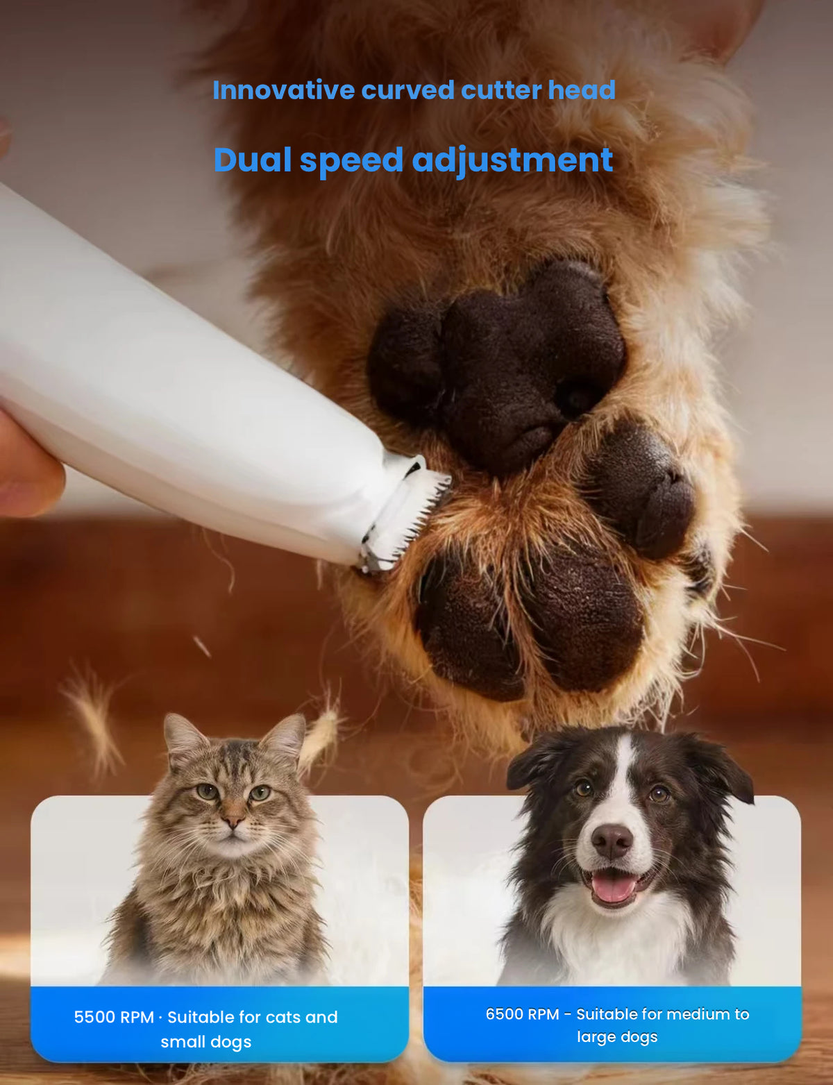 Oneisall Pet Clippers for Cats & Dogs, Paw & Body Trimmer