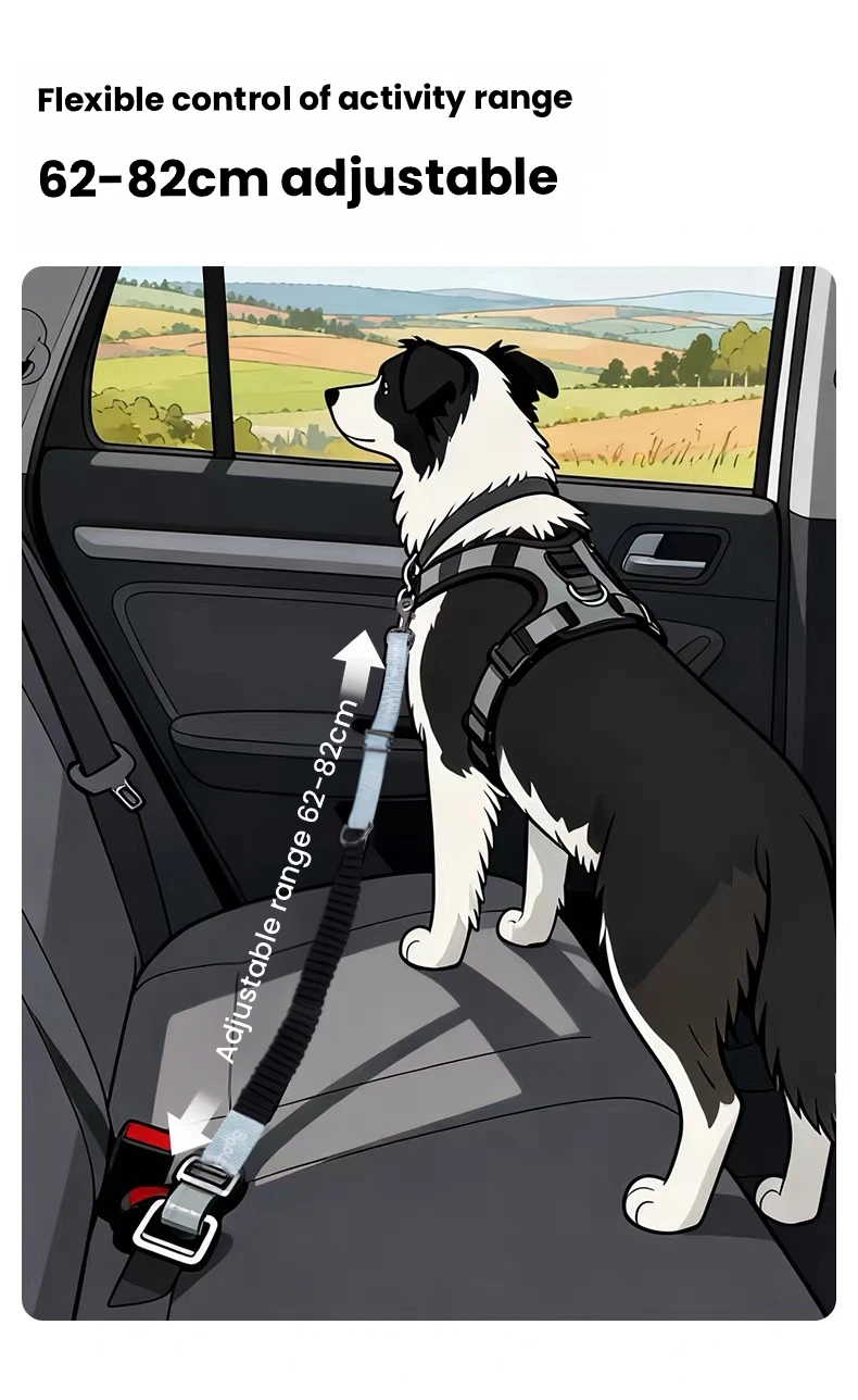 Touchdog Dog Car Seat Belt – Adjustable Safety Tether for Dogs
