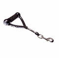 Black EzyDog Mongrel short dog lead with a triangular handle and snap hook