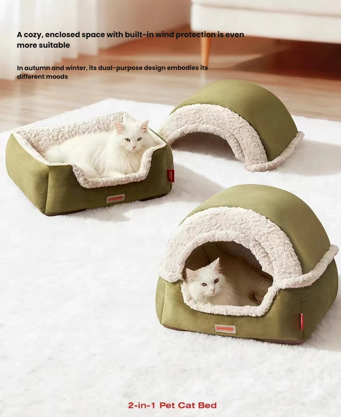 Petstar cat bed shown with its dome removed and fitted