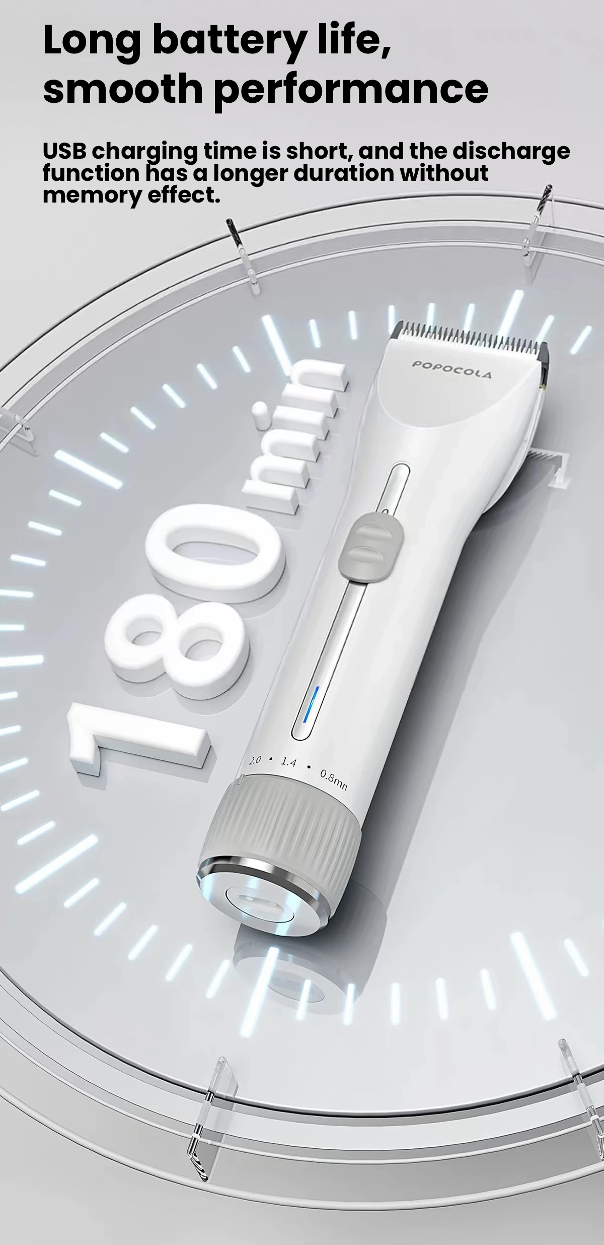 POPOCOLA Pet Grooming Clipper for Large Dogs – High-Power Electric Trimmer.