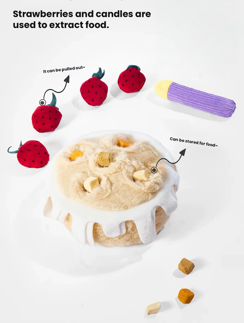 Raisingwell Birthday Cake Dog Toy – Interactive Snuffle & Treat-Dispensing Enrichment Toy