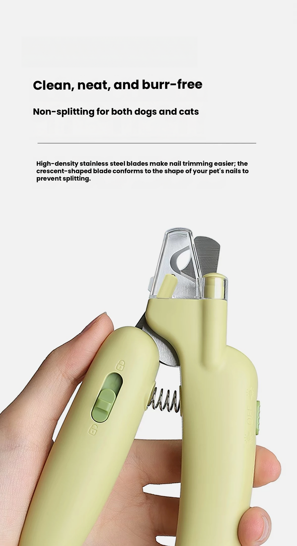AIWO LED Pet Nail Clippers with Ear Inspection Light – Nail Trimmer for Cats & Dogs