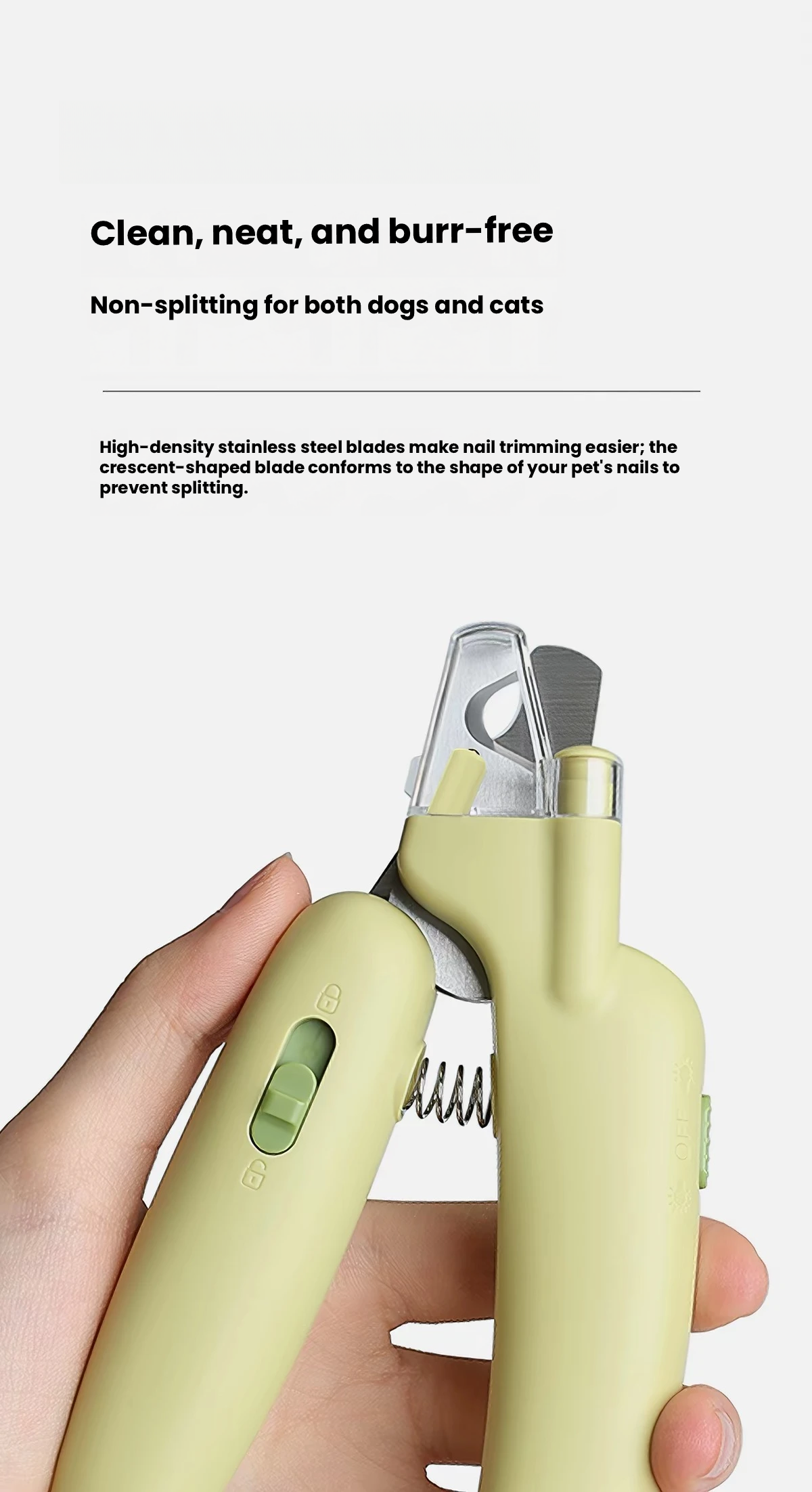 AIWO LED Pet Nail Clippers with Ear Inspection Light – Nail Trimmer for Cats & Dogs
