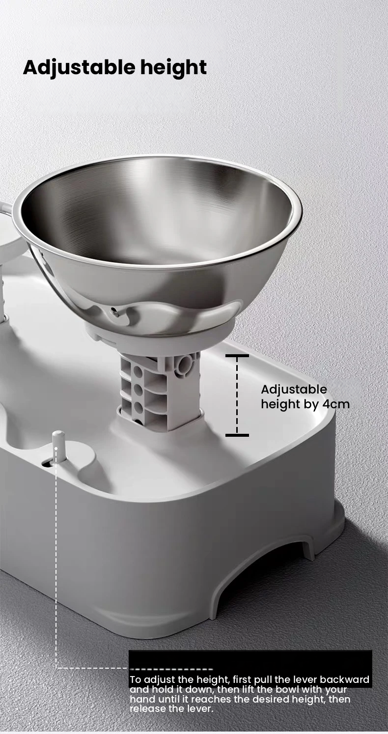 POPOCOLA Adjustable Stainless Steel Pet Bowl