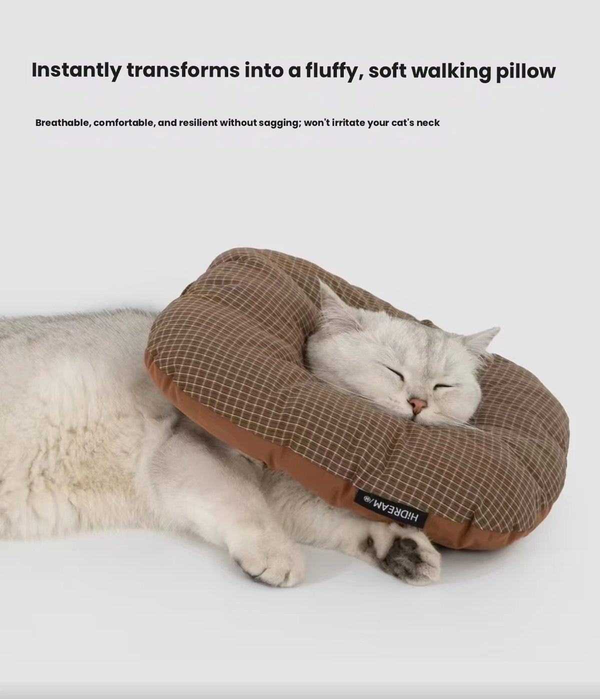 HiDREAM Toast Soft Cat Recovery Collar - Anti-Lick Pillow Cone for Kittens & Male Cats