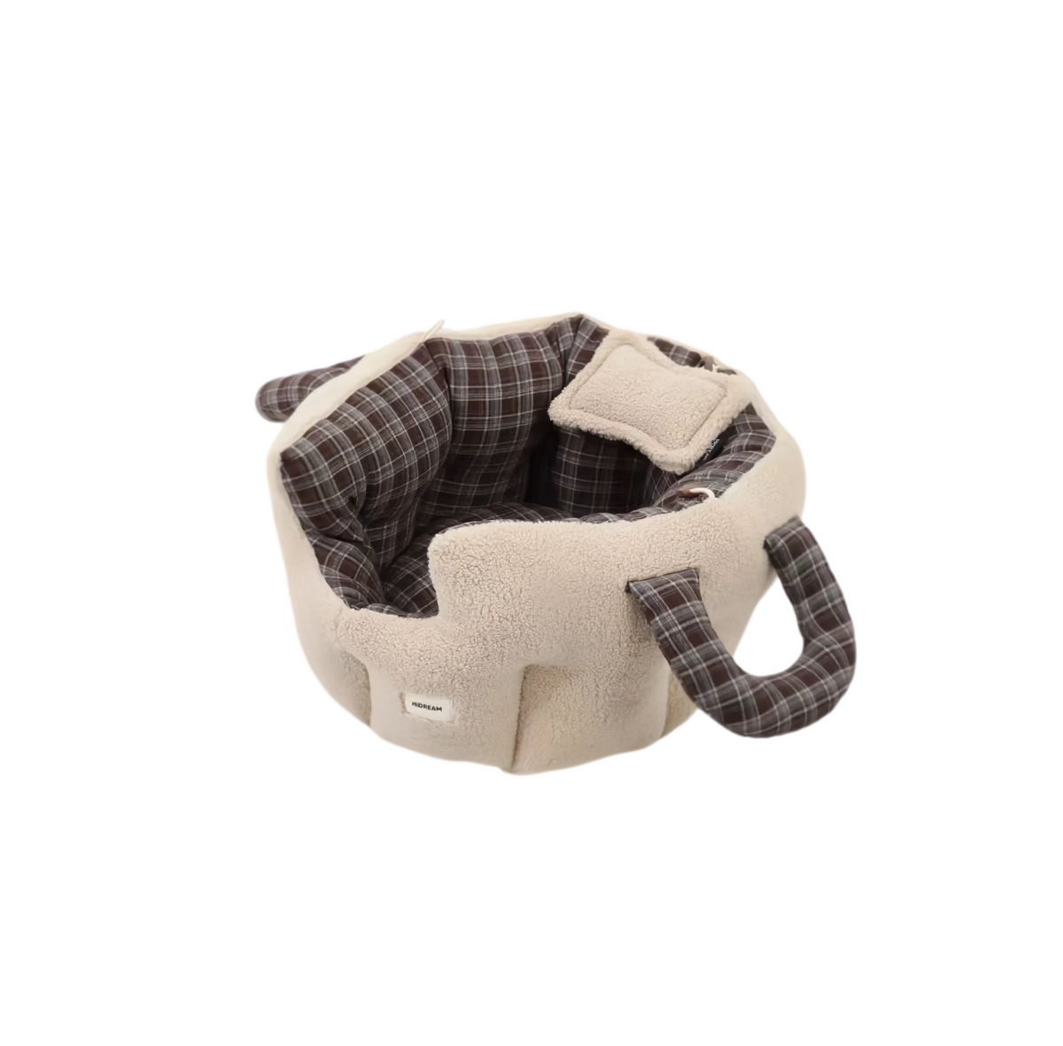 HiDREAM Portable Reversible Pet Cave Bed - Warm Plush Travel House for Cats & Dogs
