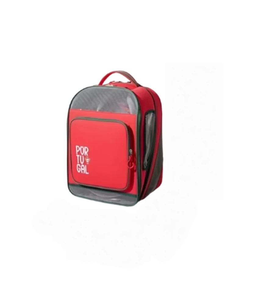 Red Petstar Portugal-design pet carrier backpack with green trim
