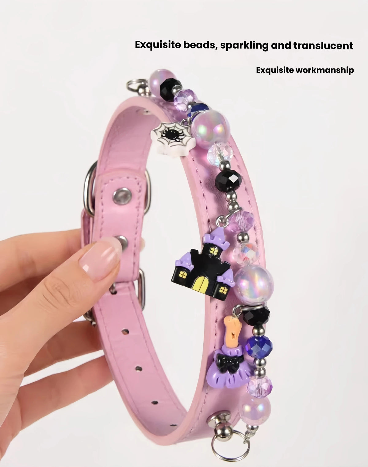DIY Halloween Pet Collar with Bell, Beaded Cat & Dog Accessory