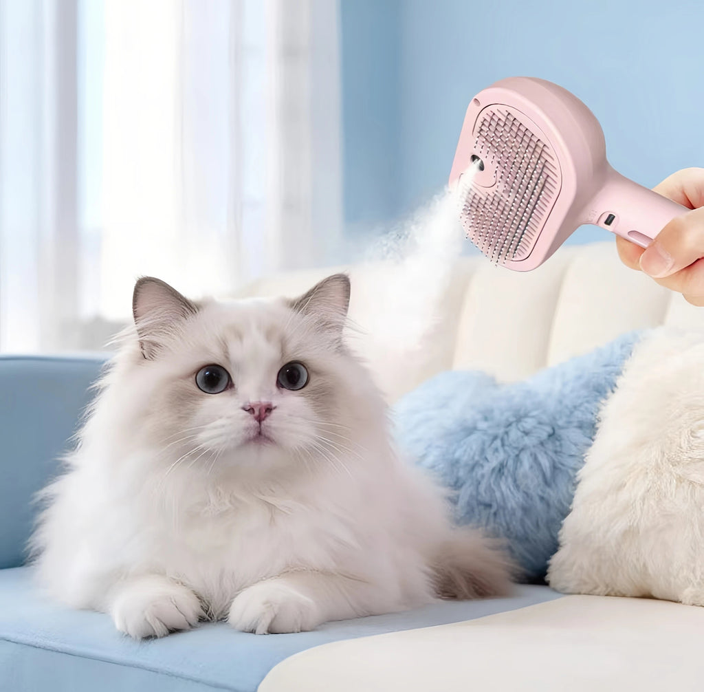 Spray Pet Grooming Brush for Cats & Dogs, Deshedding Comb