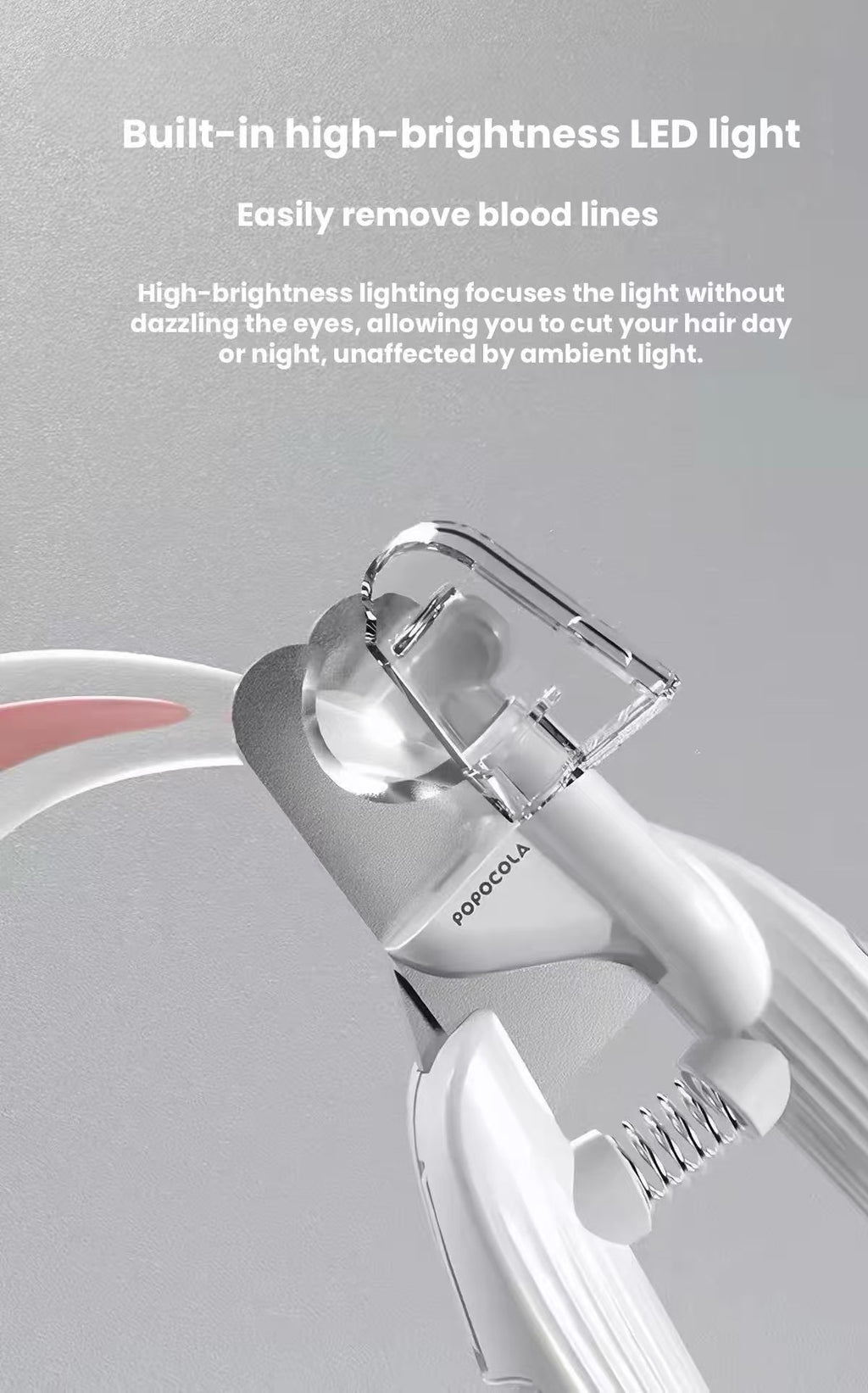 POPOCOLA LED Pet Nail Clippers – Professional Nail Trimmer with Safety Light for Dogs & Cats