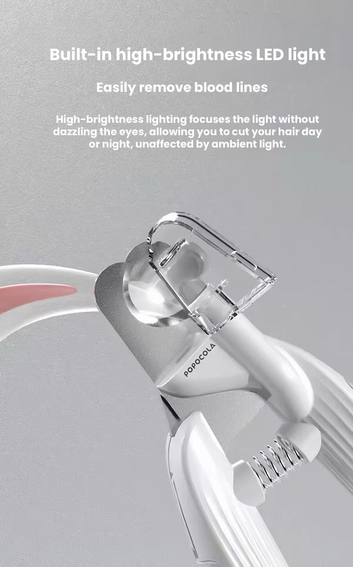 POPOCOLA LED Pet Nail Clippers – Professional Nail Trimmer with Safety Light for Dogs & Cats