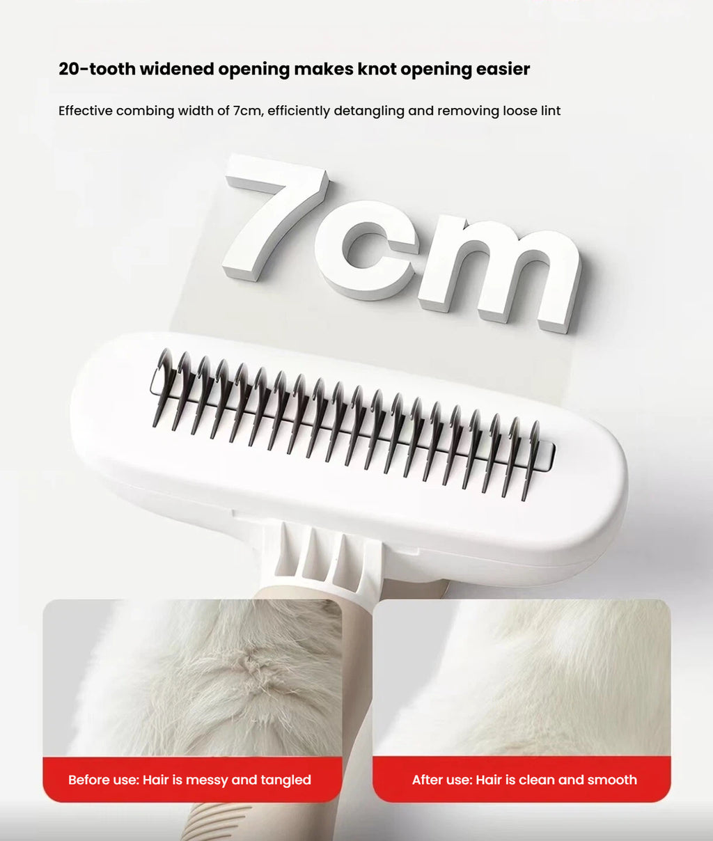 Petstar 20-tooth comb diagram showing a 7 cm working width