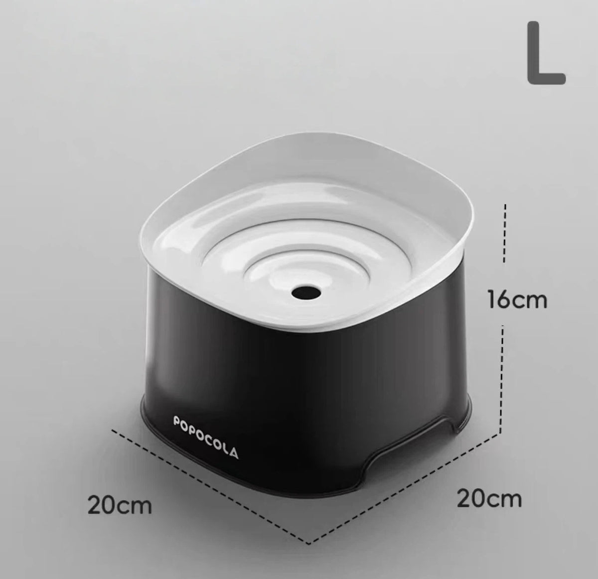 Large Popocola floating-disk bowl dimensions of 20 by 20 by 16 centimetres