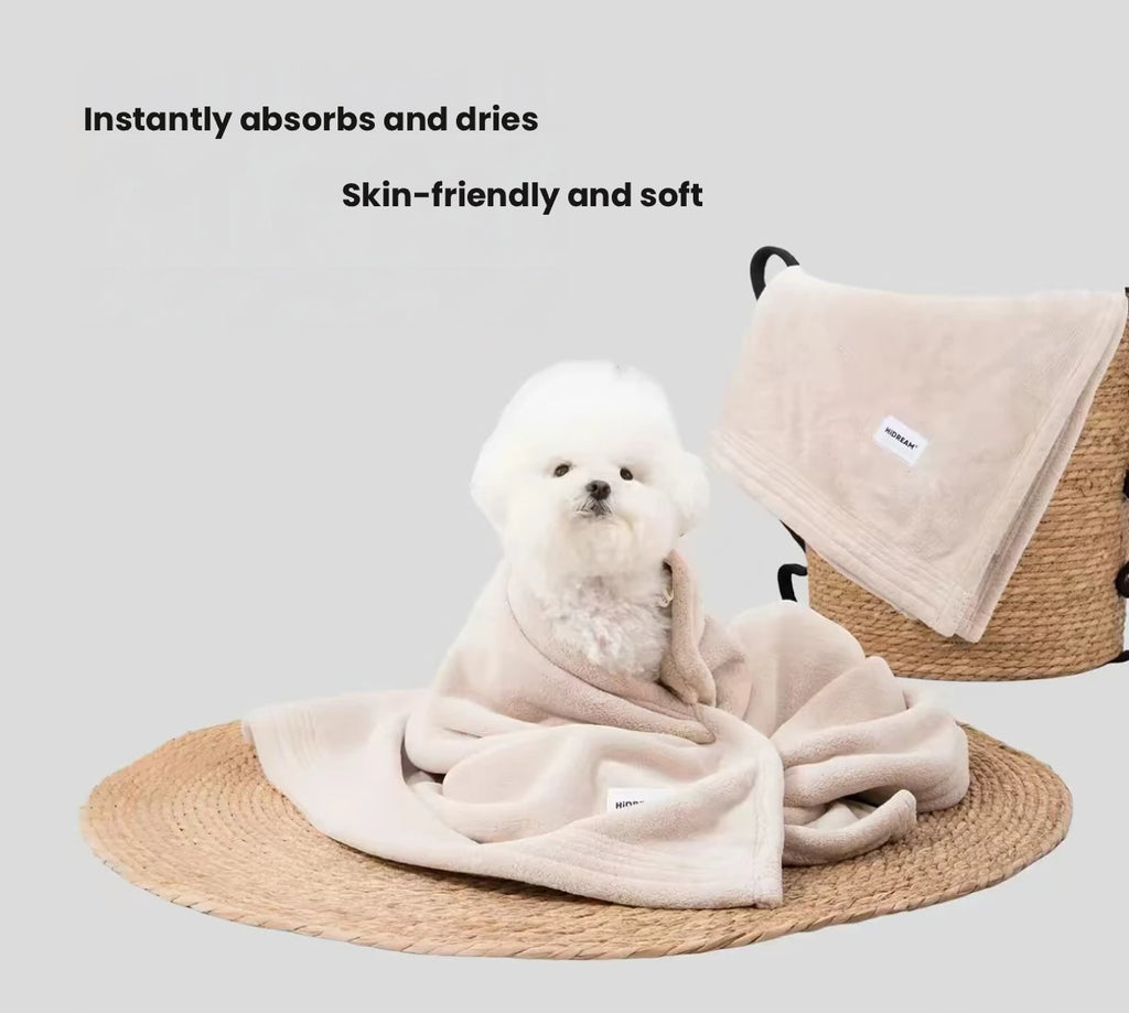 HiDREAM Super Absorbent Microfiber Pet Bath Towel - Thick Quick-Dry Towel for Dogs & Cats
