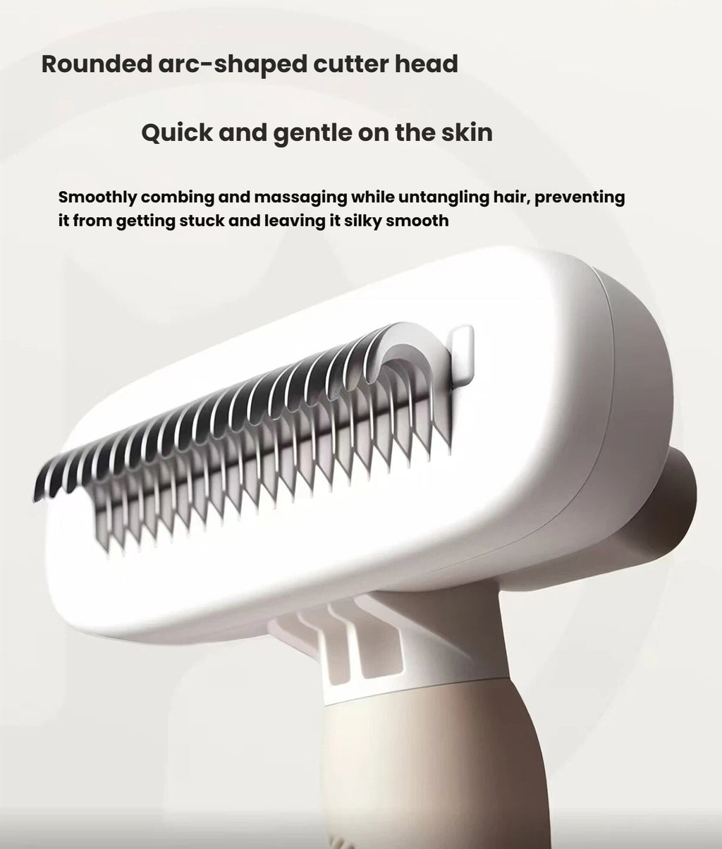 Close-up of the Petstar comb’s curved metal teeth
