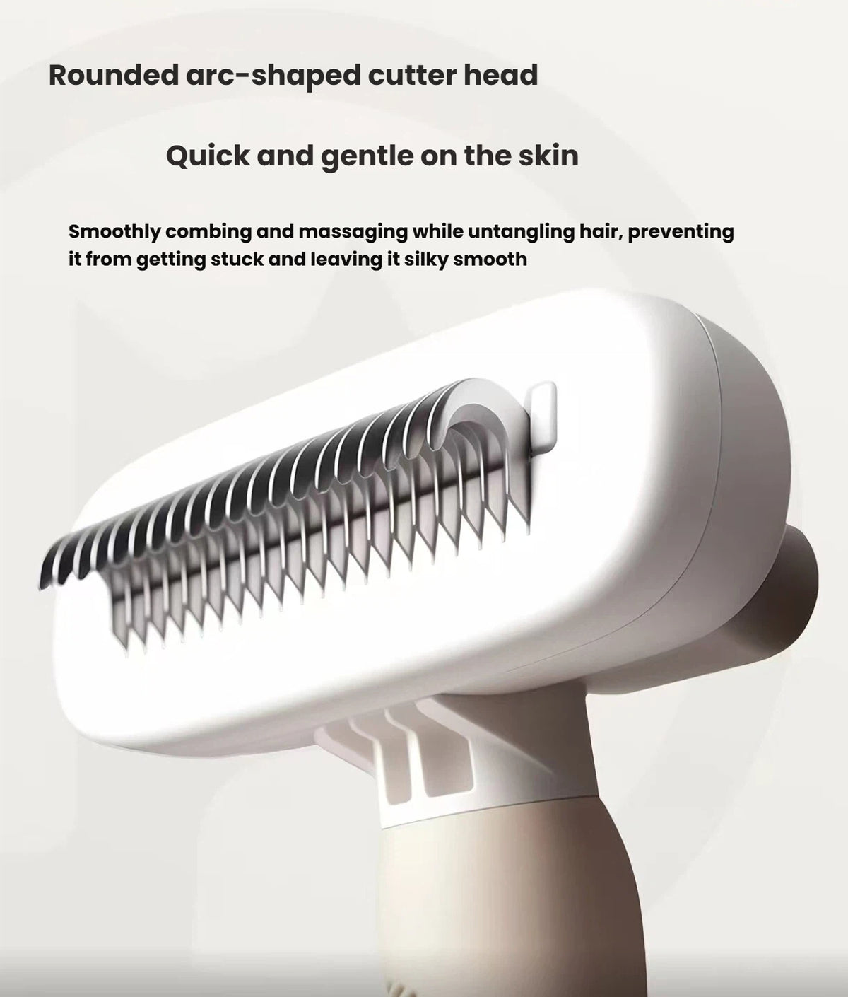 Close-up of the Petstar comb’s curved metal teeth