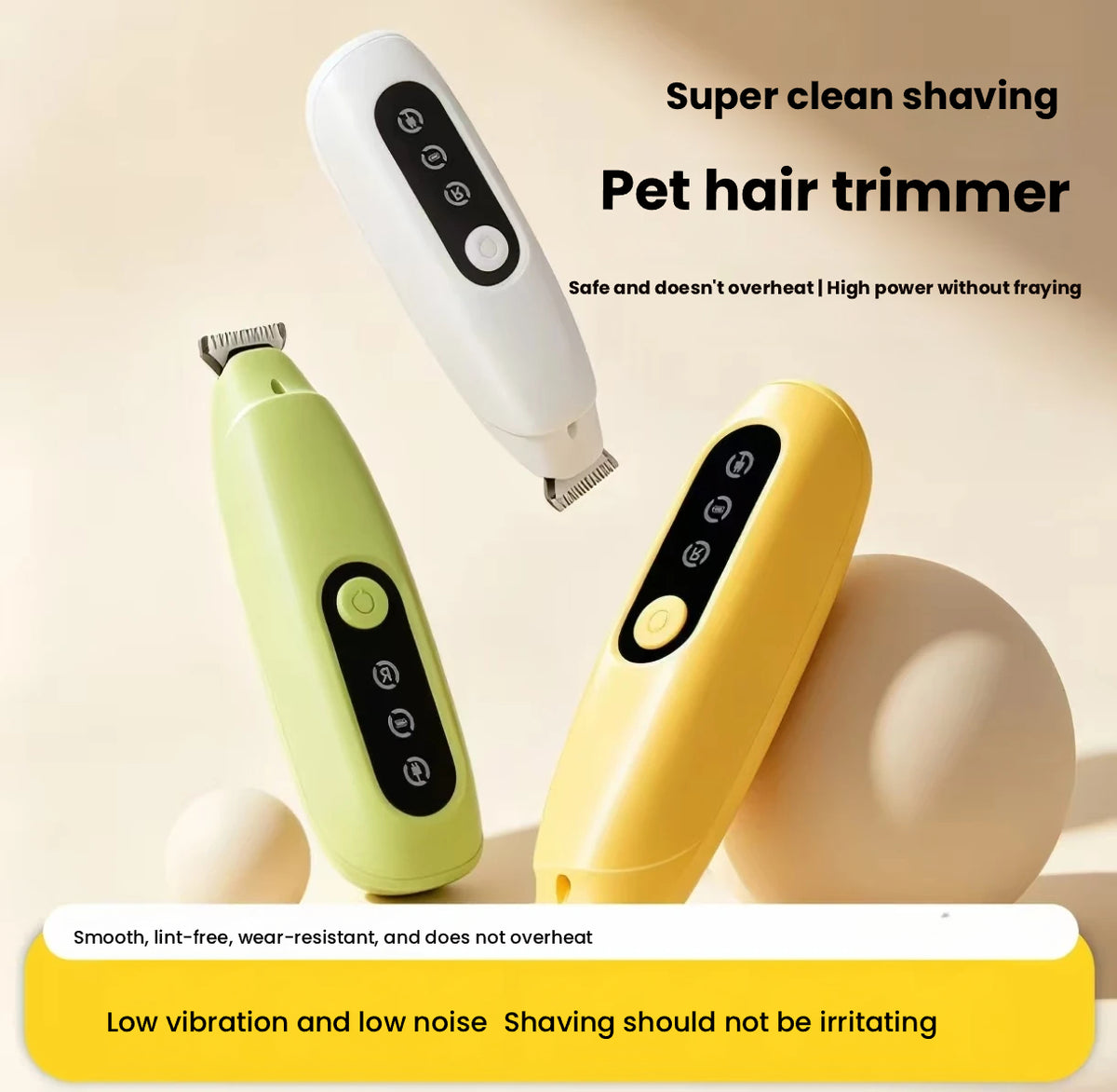 Pet Clippers for Cats & Dogs, Electric Grooming Hair Trimmer