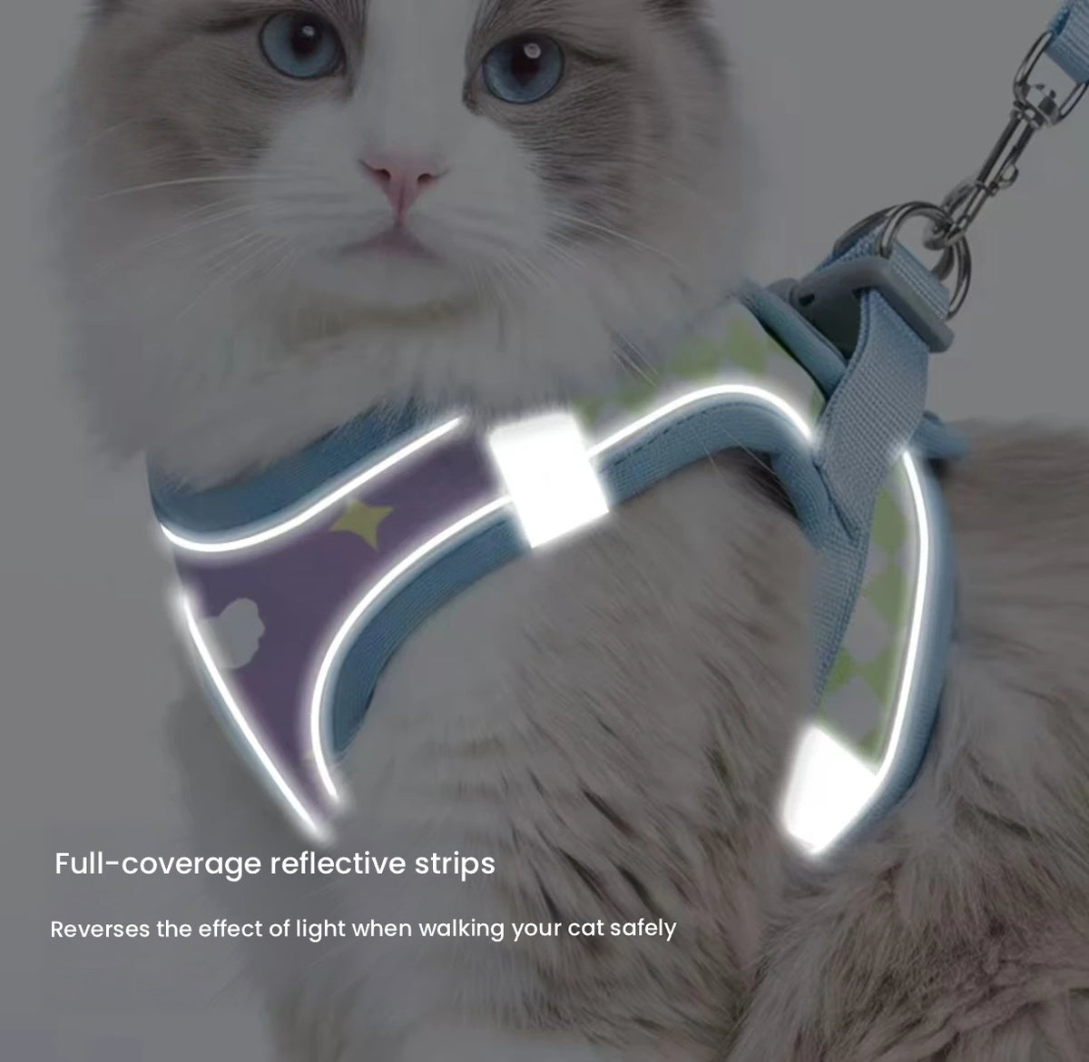 Adjustable Cat Harness with Leash, Escape-Proof Vest Design