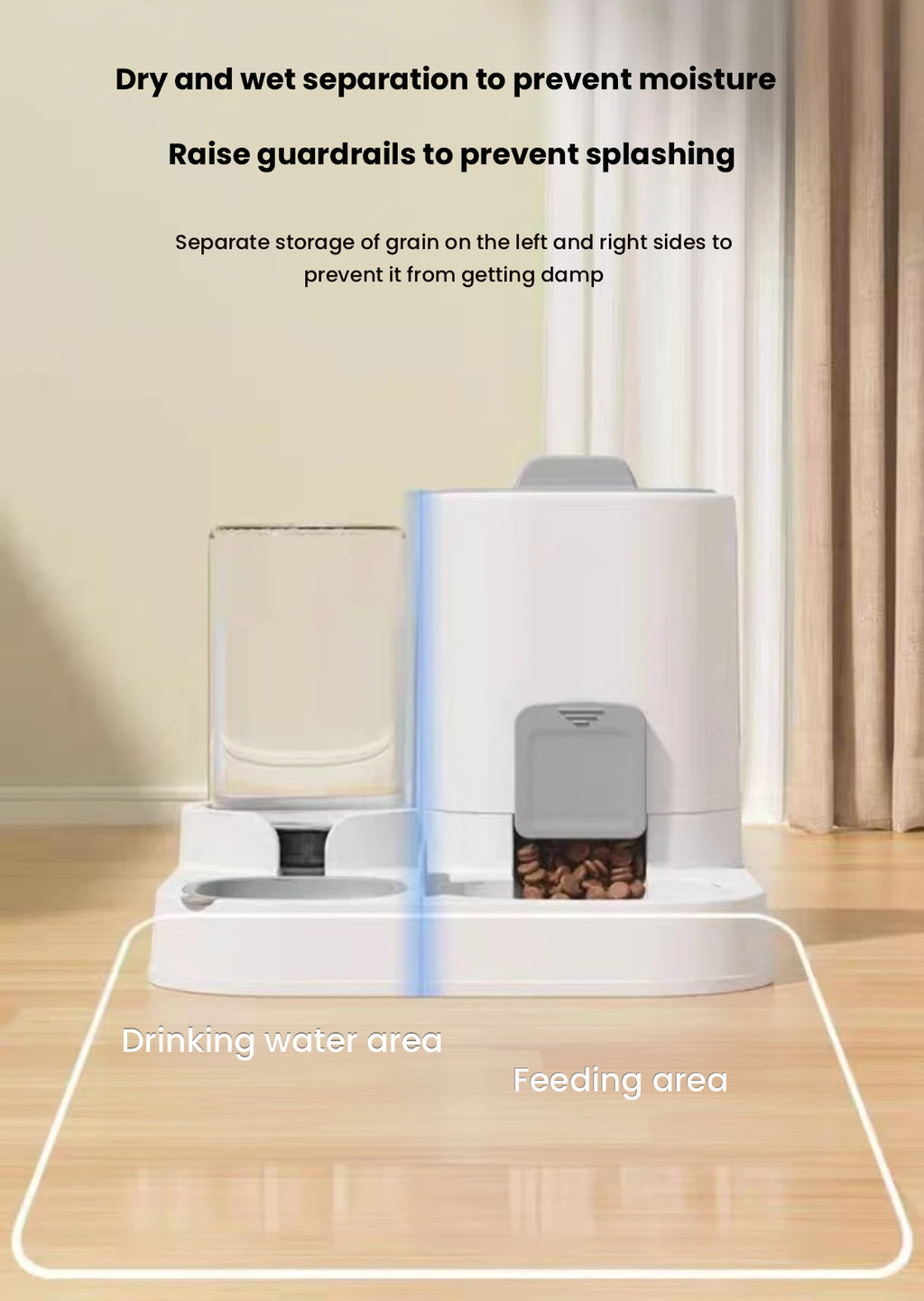 Cat & Dog Food Water Bowl Set, 2-in-1 Pet Feeding Bowl