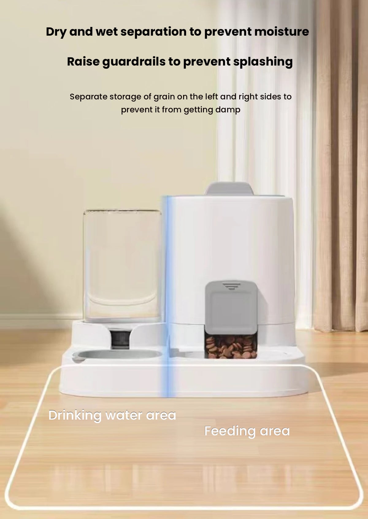Cat & Dog Food Water Bowl Set, 2-in-1 Pet Feeding Bowl