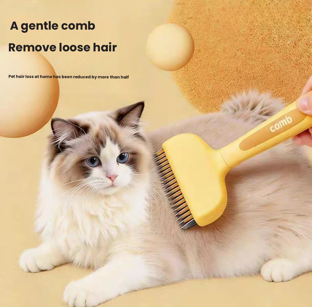 Pet Detangling Comb for Cats & Dogs, Long Hair Deshedding Brush