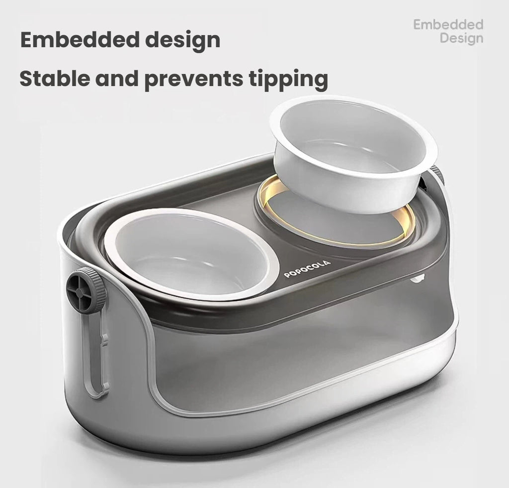Embedded ceramic bowls in the Popocola anti-tipping base
