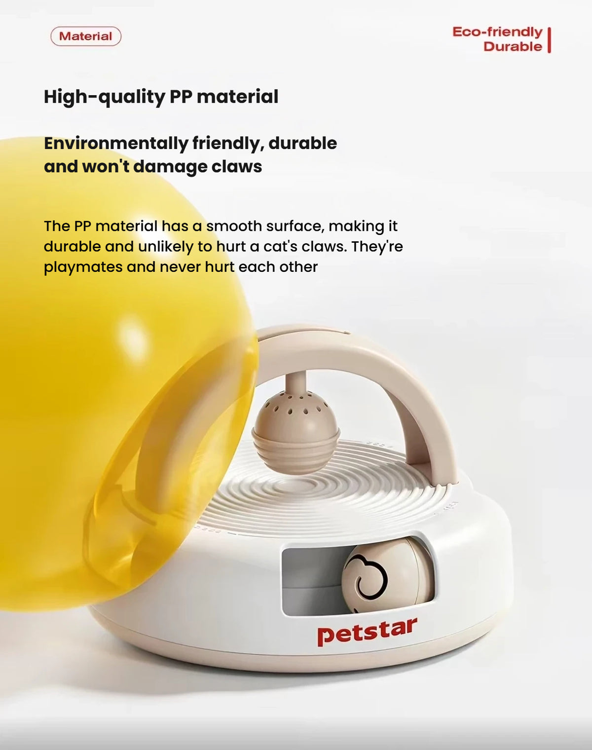 Petstar toy base shown with its smooth surface and ball opening