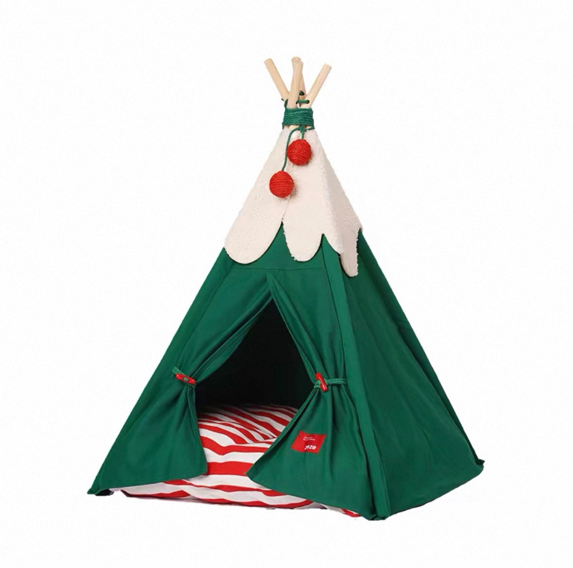 ZEZE Plush Pet Tent Bed – Warm Winter Shelter for Cats & Dogs