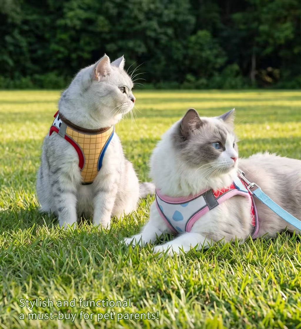 Adjustable Cat Harness with Leash, Escape-Proof Vest Design