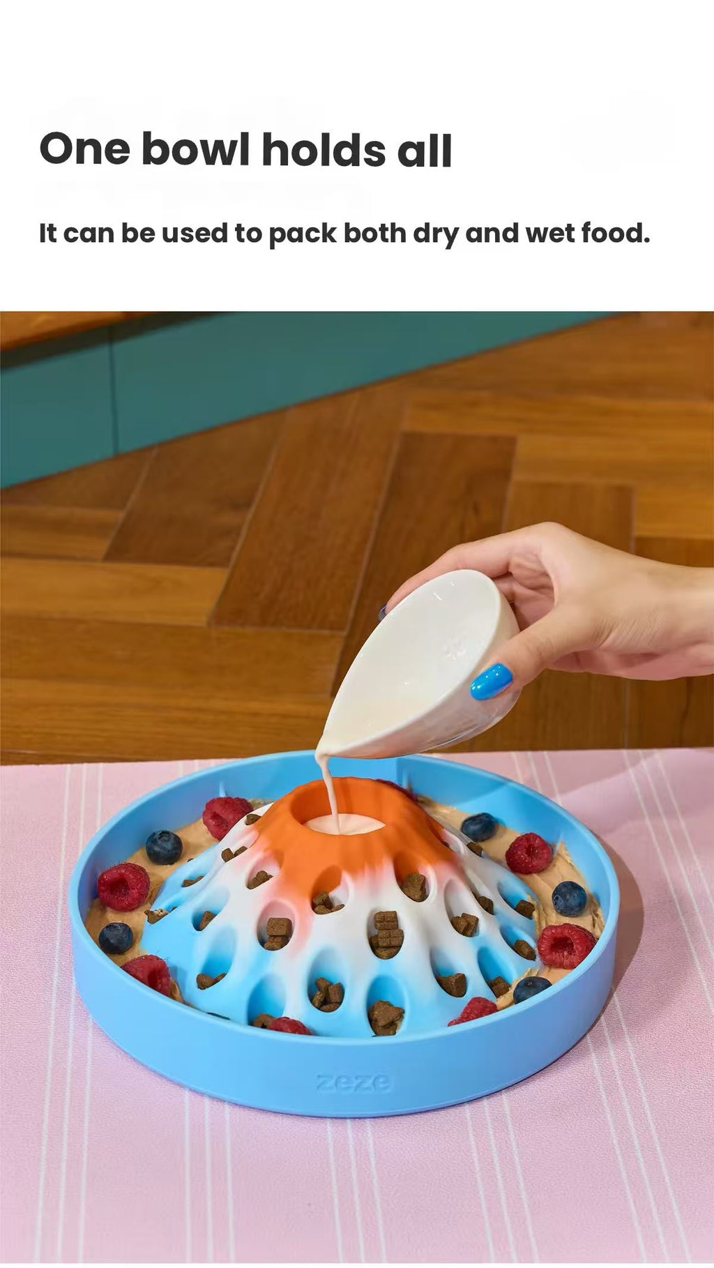Zeze Volcano Slow Feeder Bowl – Silicone Pet Bowl & Feeding Mat