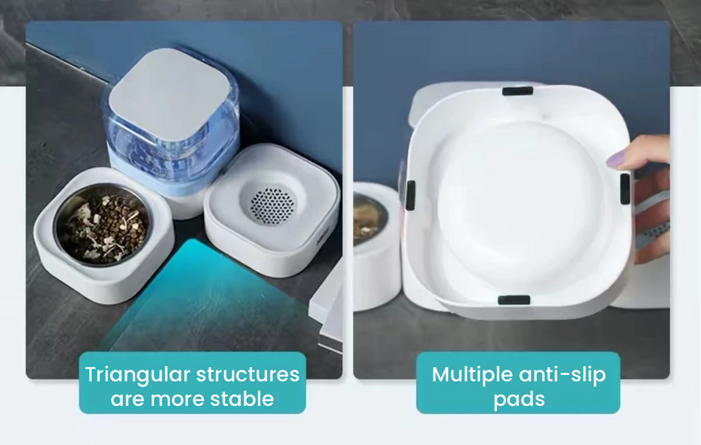 Madden Cordless Pet Water Fountain with Feeding Bowl – for Cats & Dogs