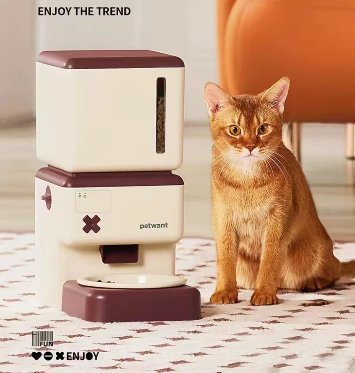 Petwant Smart Automatic Cat Feeder, Remote Timed & Portion Control
