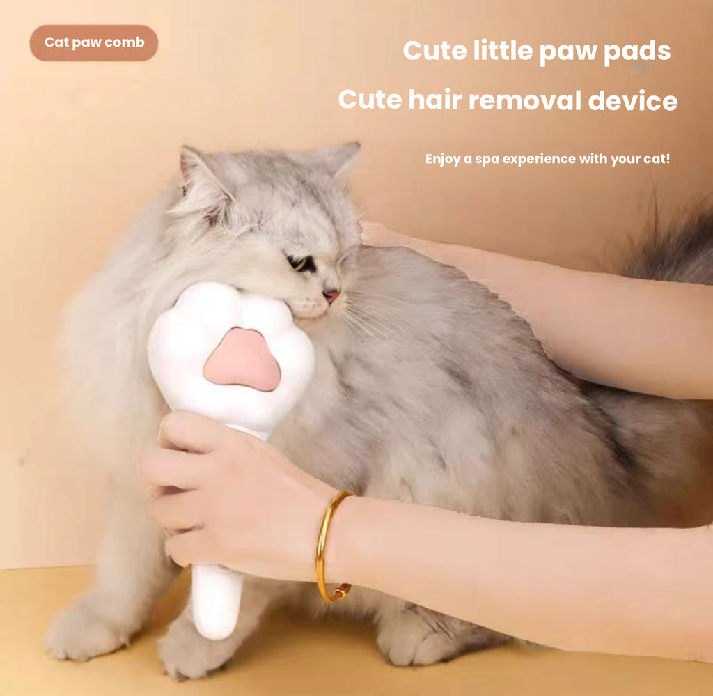 Cat Paw Deshedding Brush, One-Click Hair Removal Grooming Comb