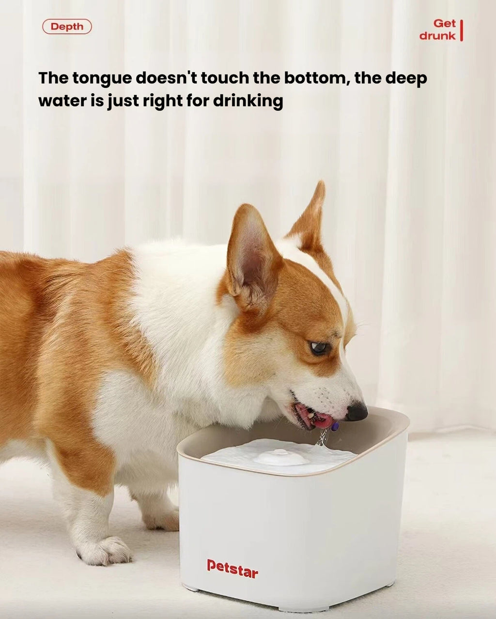 Petstar Cordless Automatic Cat Water Fountain with Motion Sensor