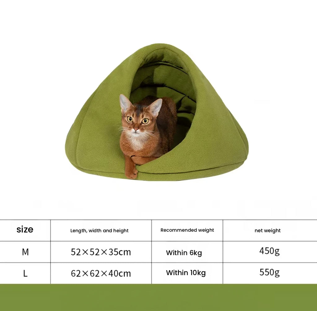 HiDREAM Semi-Enclosed Cat Bed, Cozy Fleece Nest for Cats & Kittens