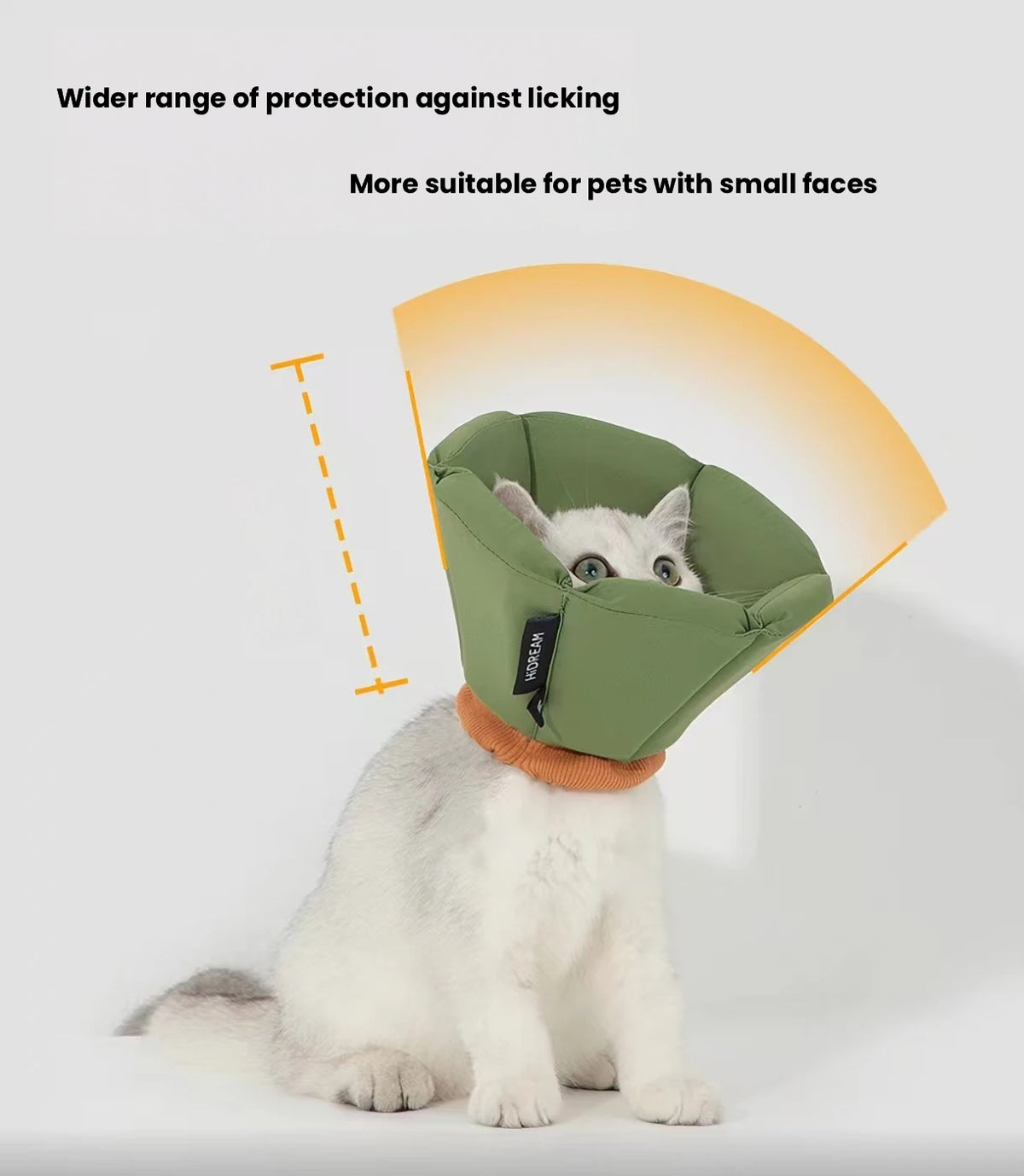 HiDREAM Extra Deep Dog Recovery Cone - Anti-Lick & Bite Long Elizabethan Collar for Small Dogs