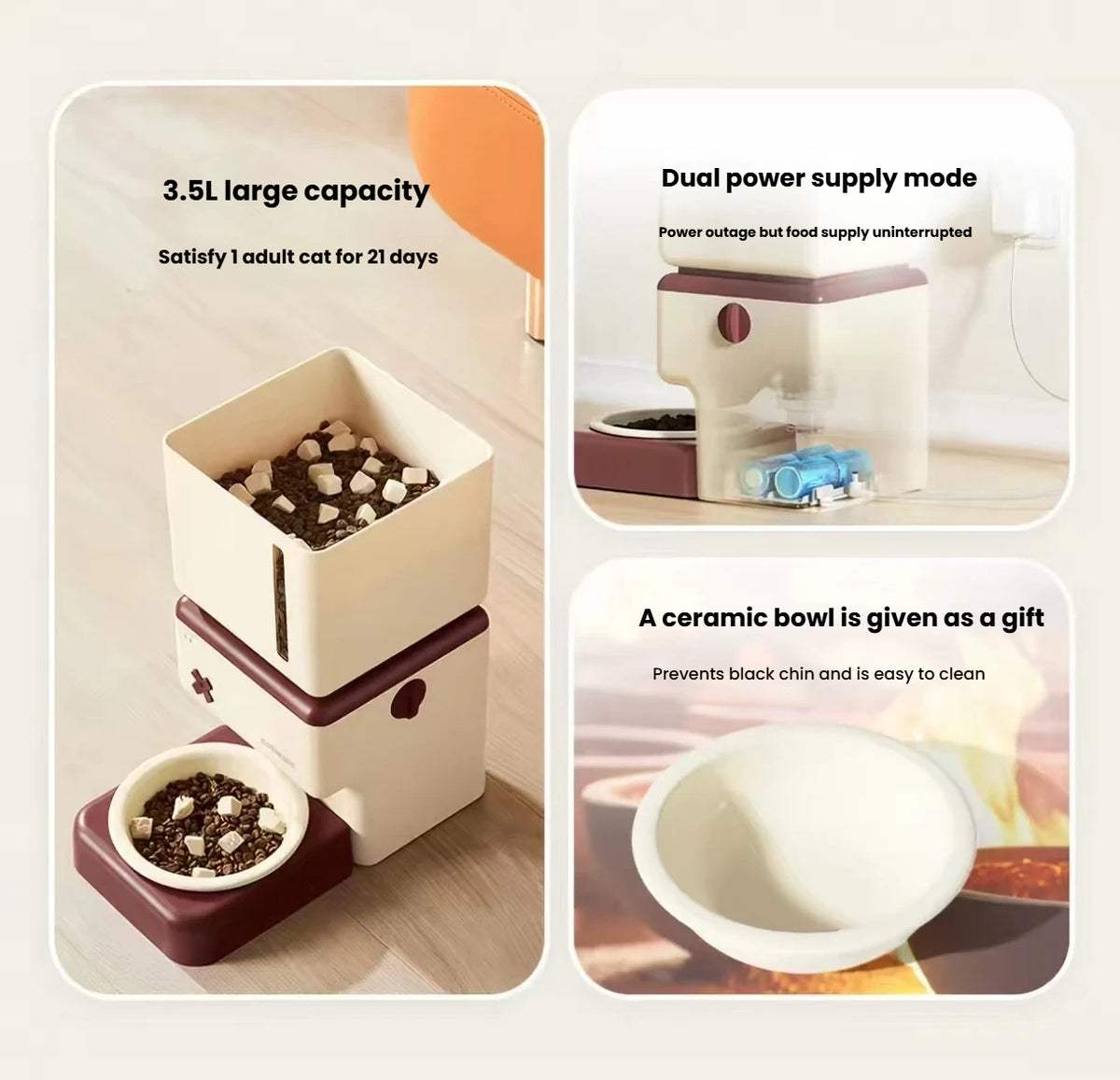 Petwant Smart Automatic Cat Feeder, Remote Timed & Portion Control