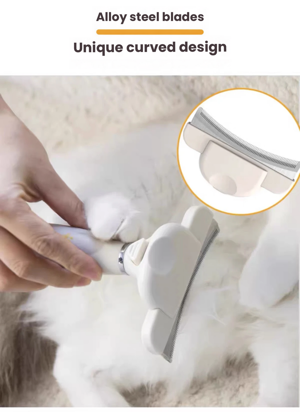 DELE Pet Deshedding Comb for Long-Haired Cats & Dogs