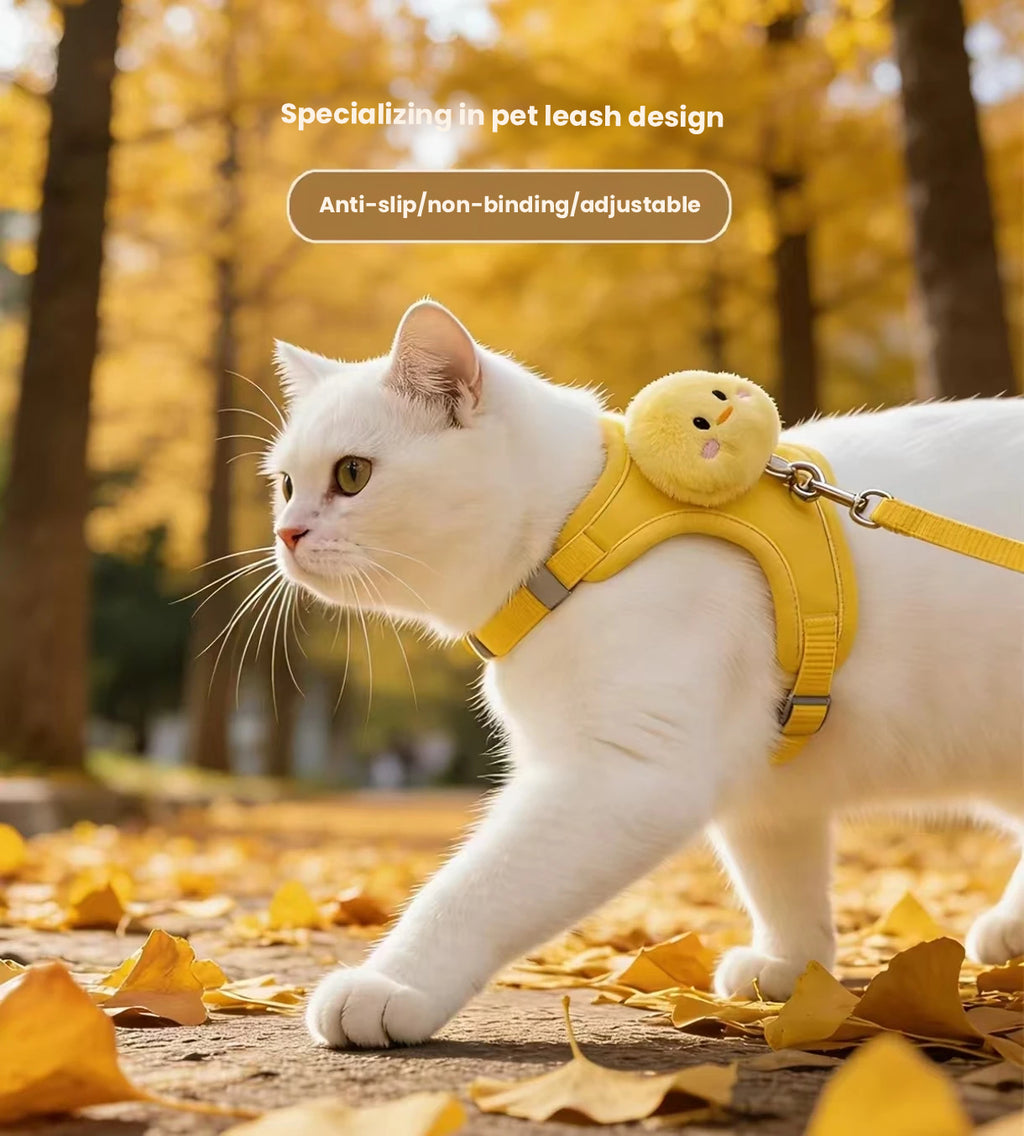 Adjustable Cat Harness with Leash, Escape-Proof Vest Design