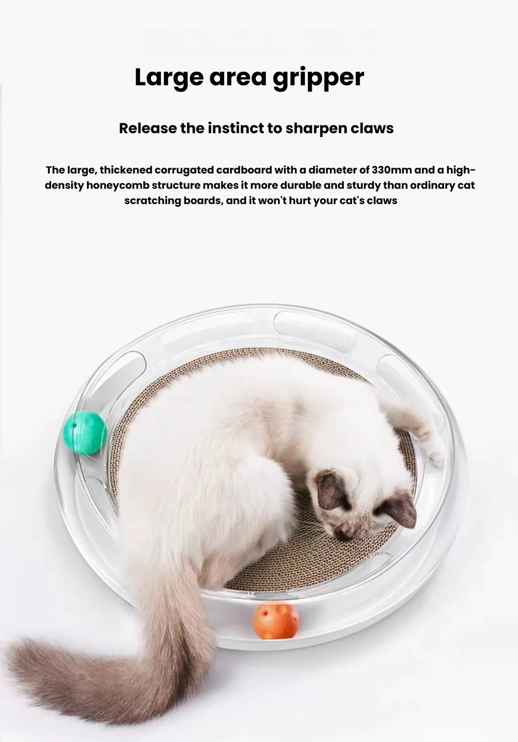 Wide corrugated scratching area on the PETKIT cat bed
