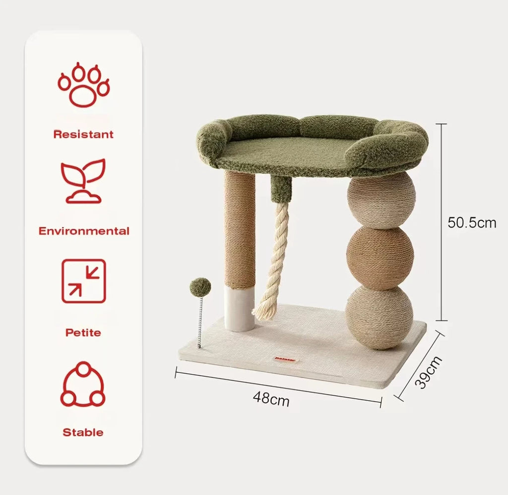 Petstar perch size diagram showing 50.5 cm height and 48 x 39 cm base