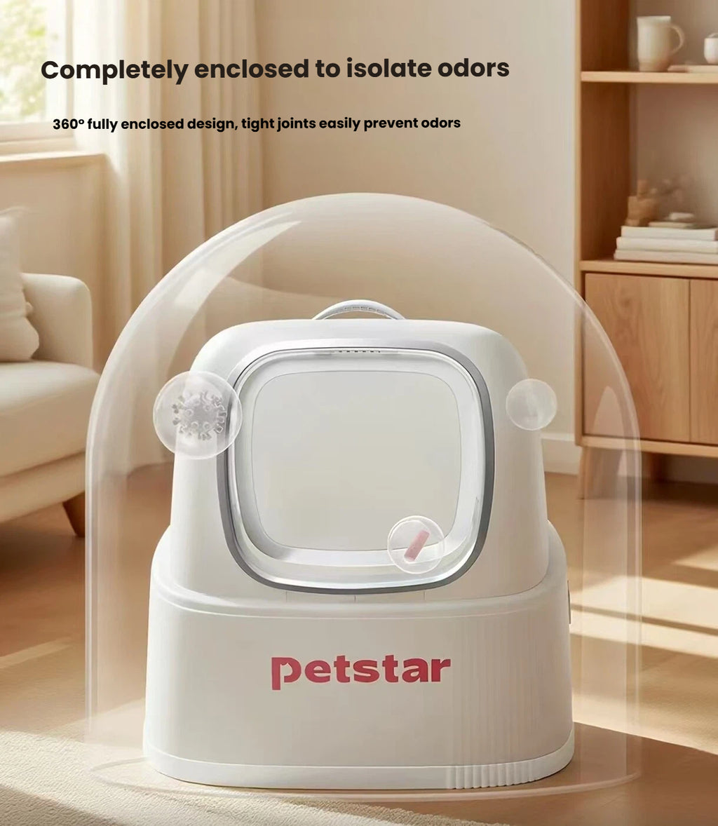 Petstar Large Enclosed Cat Litter Box with Odor Control