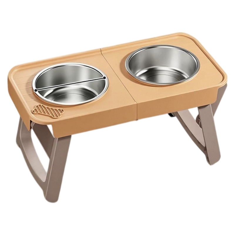 JKULnlnG Adjustable Raised Stainless Steel Dog Bowl
